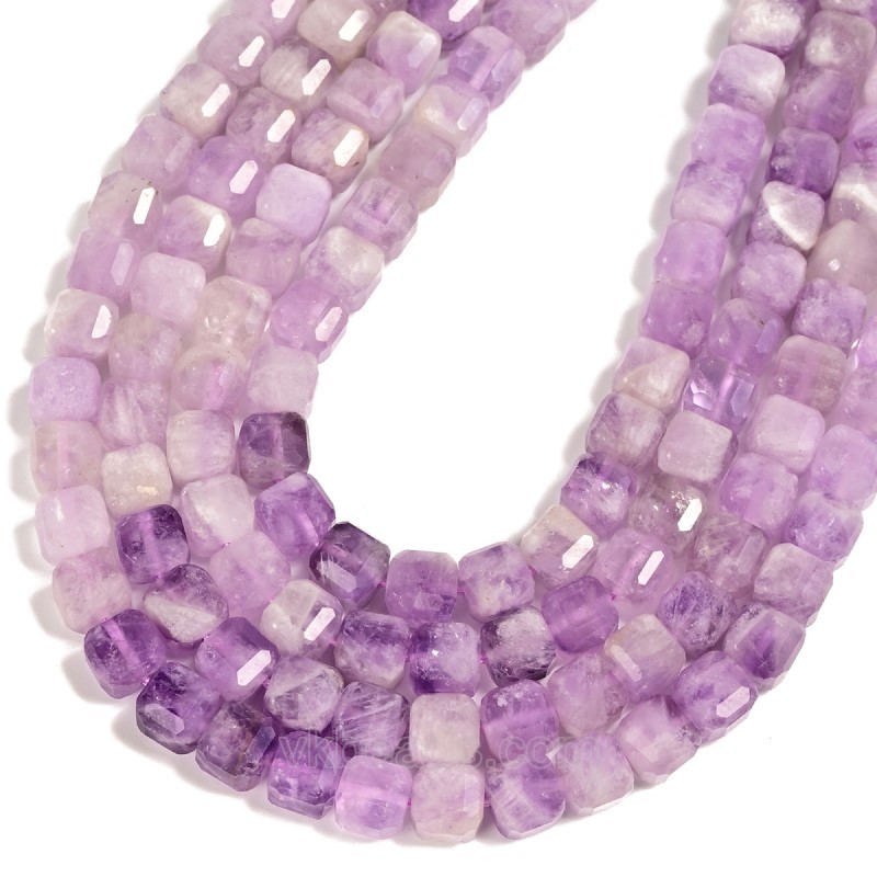 Lavender Amethyst Faceted Cube Beads Strands, Approx 8-9mm, 38cm/strand