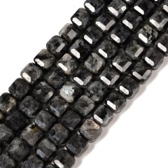 Larvikite Faceted Cube Beads Strands, Approx 8-9mm, 38cm/strand