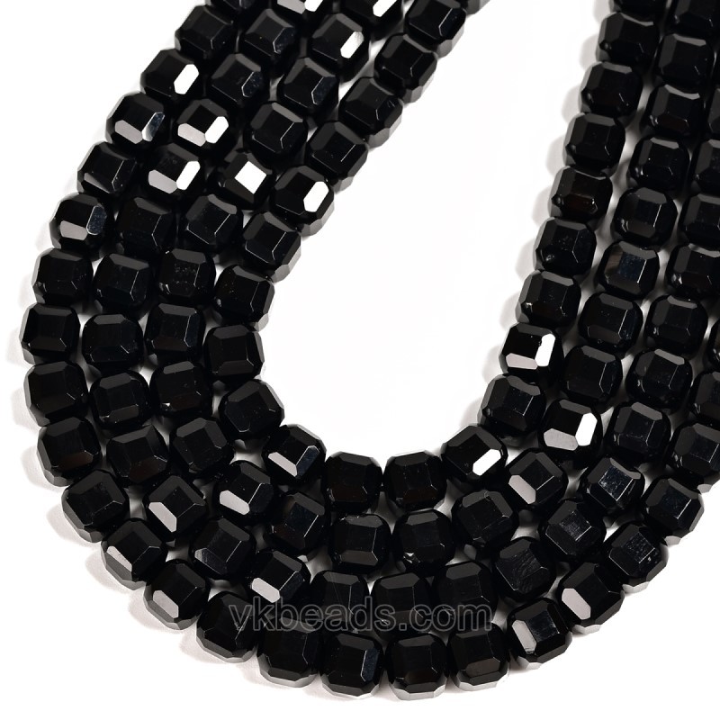 Black Tiger Eye Faceted Cube Beads Strands, Approx 8-9mm, 38cm/strand