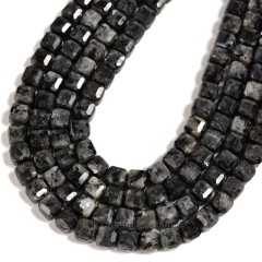 Larvikite Faceted Cube Beads Strands, Approx 8-9mm, 38cm/strand