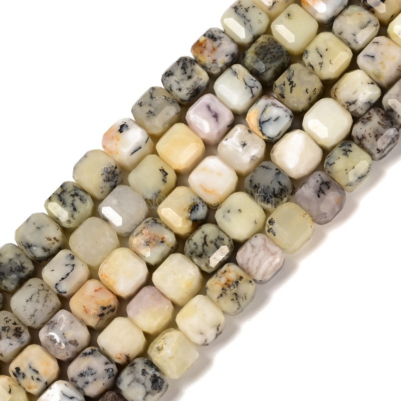 Opal Faceted Cube Beads Strands, Approx 8-9mm, 38cm/strand