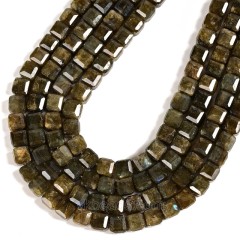 Labradorite Faceted Cube Beads Strands, Approx 8-9mm, 38cm/strand