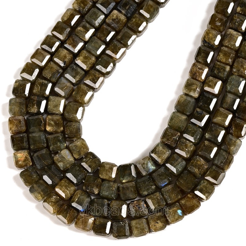 Labradorite Faceted Cube Beads Strands, Approx 8-9mm, 38cm/strand