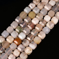 Sakura Agate Faceted Cube Beads Strands, Approx 8-9mm, 38cm/strand
