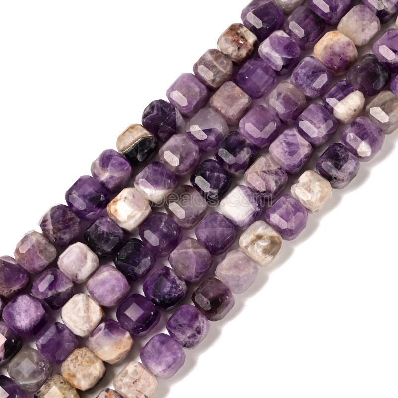 Charoite Faceted Cube Beads Strands, Approx 8-9mm, 38cm/strand