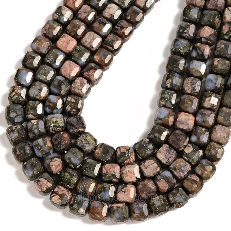 Que Sera/Llanite Stone Faceted Cube Beads Strands, Approx 8-9mm, 38cm/strand