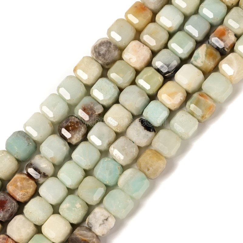 Amazonite Faceted Cube Beads Strands, Approx 8-9mm, 38cm/strand