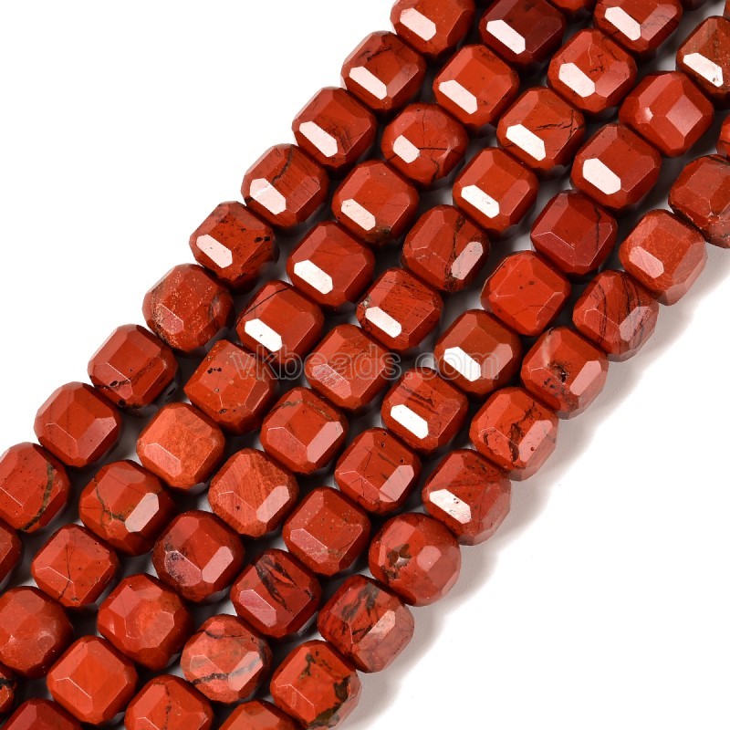 Red Jasper Faceted Cube Beads Strands, Approx 8-9mm, 38cm/strand