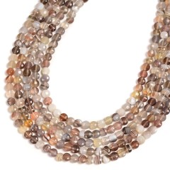 Botswana Agate Faceted Flat Round Disc/Coin Beads Strands, Approx 4mm, 38cm/strand