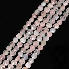 Morganite Faceted Flat Round Disc/Coin Beads Strands, Approx 4mm, 38cm/strand