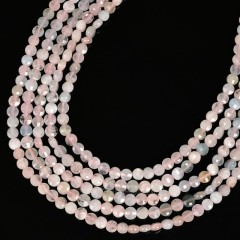 Morganite Faceted Flat Round Disc/Coin Beads Strands, Approx 4mm, 38cm/strand