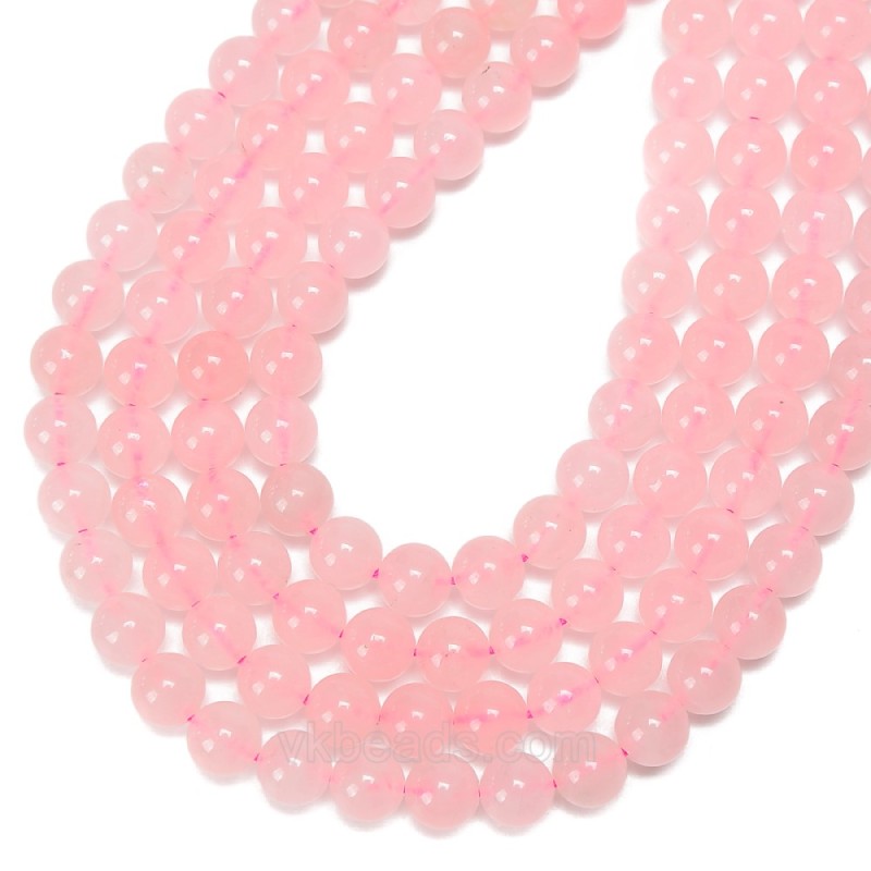 Natural Rose Quartz Smooth Round Beads Strands, Approx 4-12mm, 38cm/strand