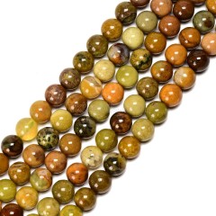 Green Opal Smooth Round Beads Strands, Approx 6-10mm, 38cm/strand