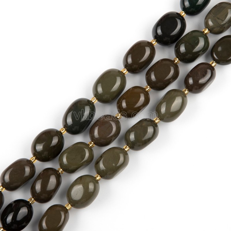 Alxa Agate Through-drilled Smooth Freeform Nugget Beads Strands, Approx 10-14x12-20mm, 38cm/strand