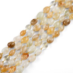 Citrine Through-drilled Smooth Freeform Nugget Beads Strands, Approx 10-14x12-20mm, 38cm/strand