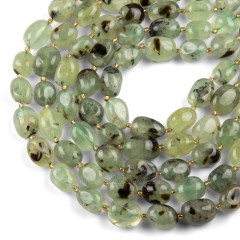 Prehnite Through-drilled Smooth Freeform Nugget Beads Strands, Approx 10-14x12-20mm, 38cm/strand