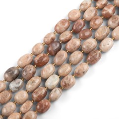Moonstone Through-drilled Smooth Freeform Nugget Beads Strands, Approx 10-14x12-20mm, 38cm/strand