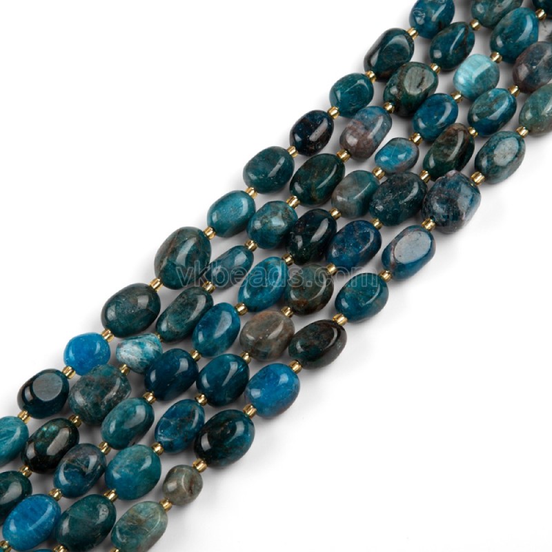 Apatite Through-drilled Smooth Freeform Nugget Beads Strands, Approx 10-14x12-20mm, 38cm/strand