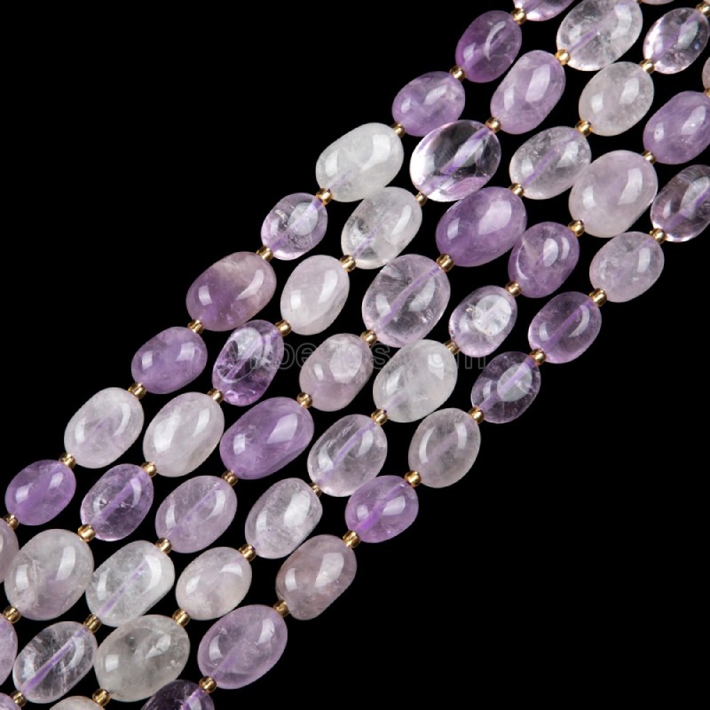 Light Color Amethyst Through-drilled Smooth Freeform Nugget Beads Strands, Approx 10-14x12-20mm, 38cm/strand