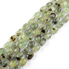 Prehnite Through-drilled Smooth Freeform Nugget Beads Strands, Approx 10-14x12-20mm, 38cm/strand