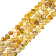 Yellow Opal Center-drilled Faceted Freeform Nugget Beads Strands, Approx 10-14x12-20mm, 38cm/strand