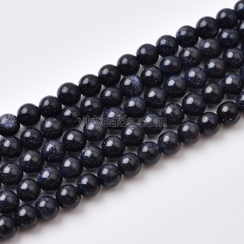 Blue Sandstone Smooth Round Beads Strands, Approx 4-12mm, 38cm/strand