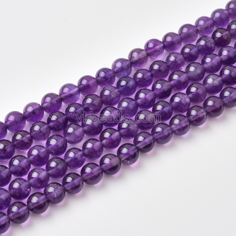 A Grade Amethyst Smooth Round Beads Strands, Approx 4-14mm, 38cm/strand