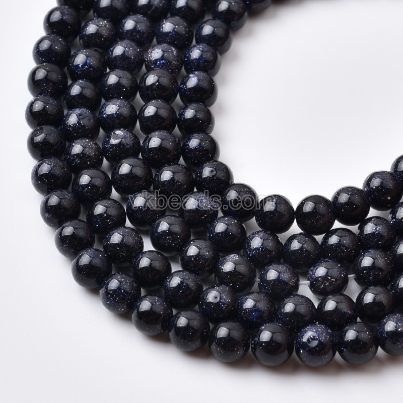 Blue Sandstone Smooth Round Beads Strands, Approx 4-12mm, 38cm/strand