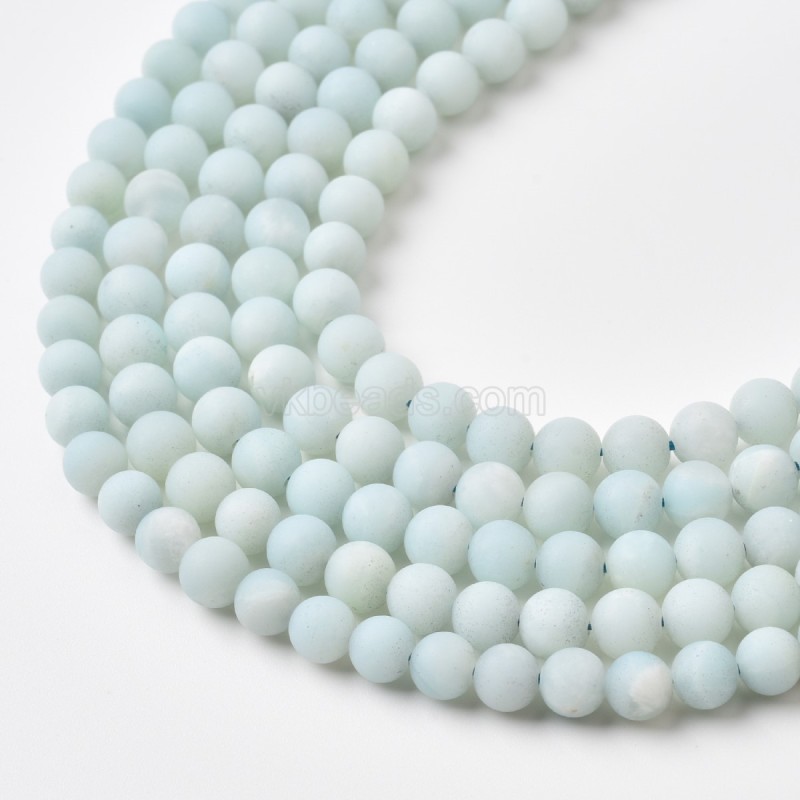 A Grade Amazonite Matte Round Beads Strands, Approx 6-12mm, 38cm/strand