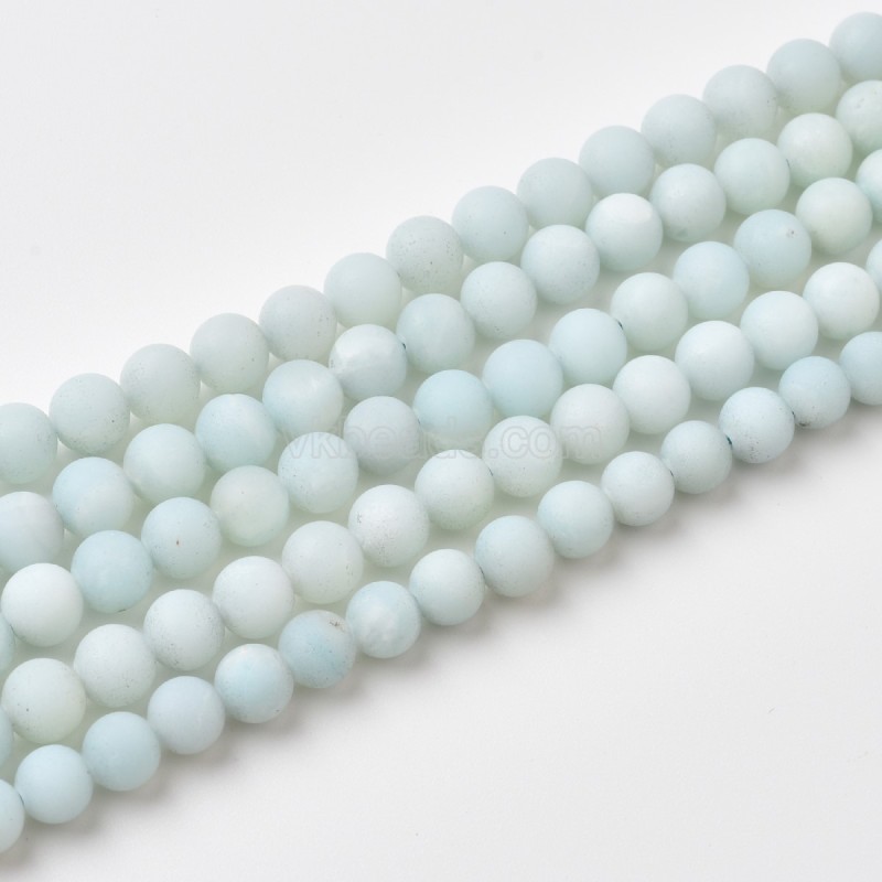 A Grade Amazonite Matte Round Beads Strands, Approx 6-12mm, 38cm/strand