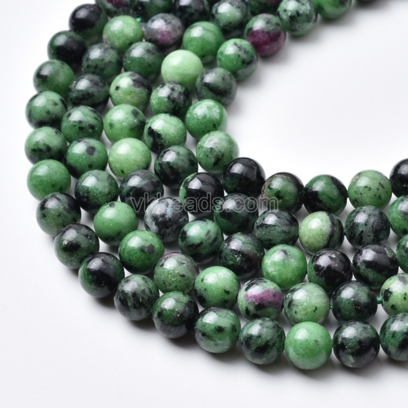 Ruby Zoisite Smooth Round Beads Strands, Approx 4-12mm, 38cm/strand
