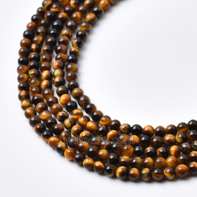 Yellow Tiger Eye Smooth Round Beads Strands, Approx 2-3mm, 38cm/strand