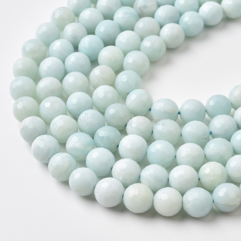 A Grade Amazonite Faceted Round Beads Strands, Approx 4-12mm, 38cm/strand