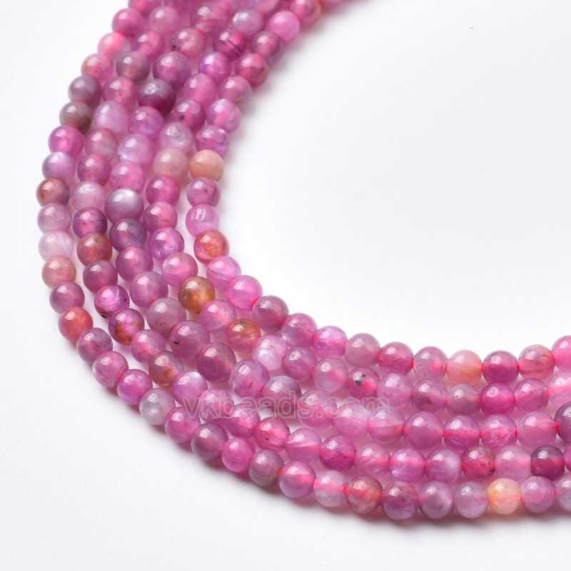 Ruby Smooth Round Beads Strands, Approx 3mm, 38cm/strand