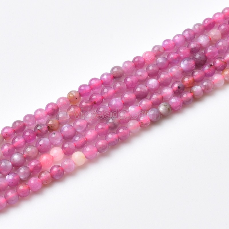 Ruby Smooth Round Beads Strands, Approx 3mm, 38cm/strand
