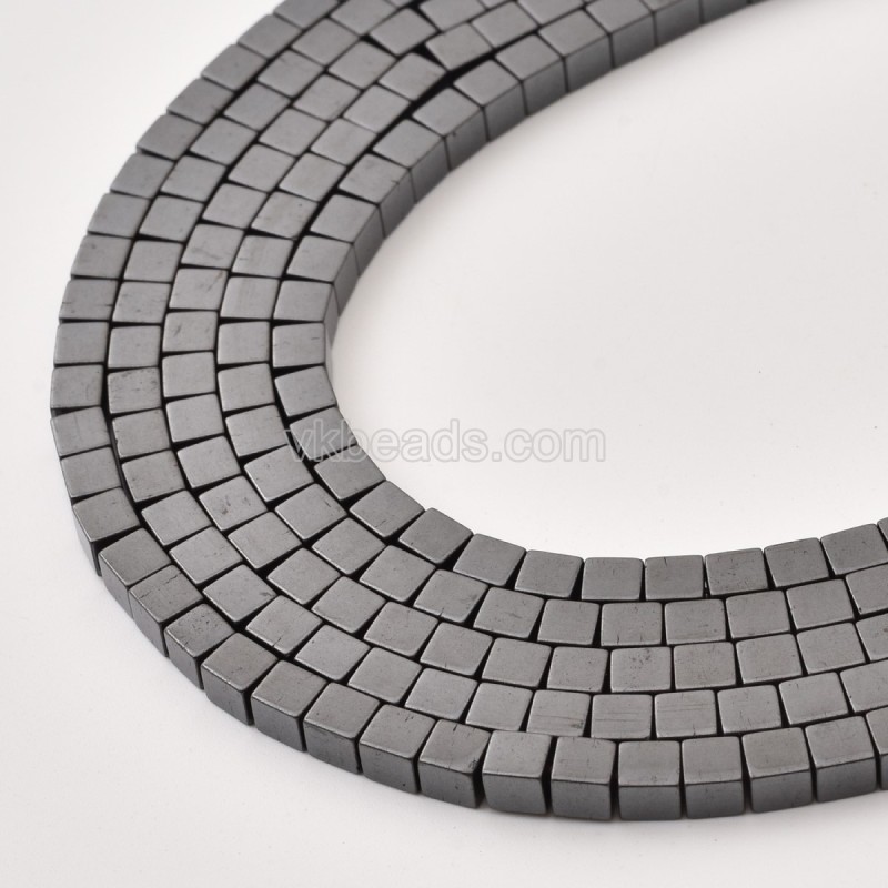 Black Hematite Cube Beads Strands, Approx 2x2-8x8mm, 38cm/strand