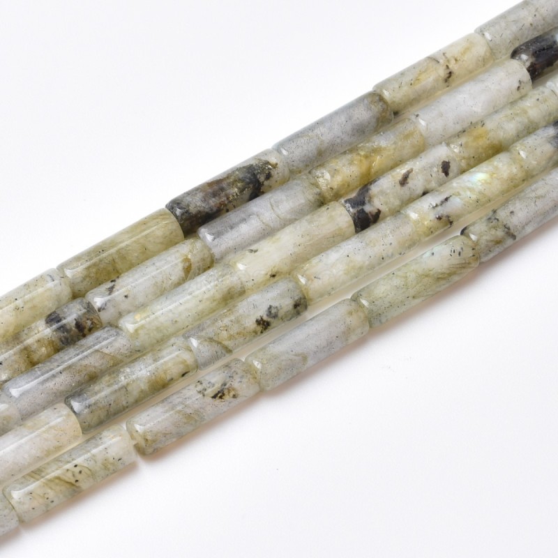 Labradorite Smooth Tube Cylinder Beads Strands, Approx 4x13mm, 38cm/strand