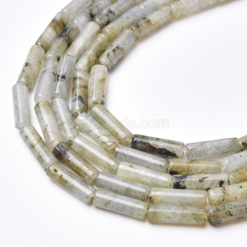 Labradorite Smooth Tube Cylinder Beads Strands, Approx 4x13mm, 38cm/strand