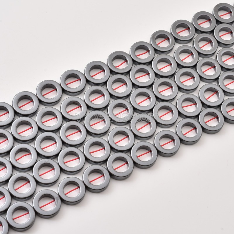 Black Hematite Flat Round Donut Beads Strands, Approx 8-16mm, 38cm/strand