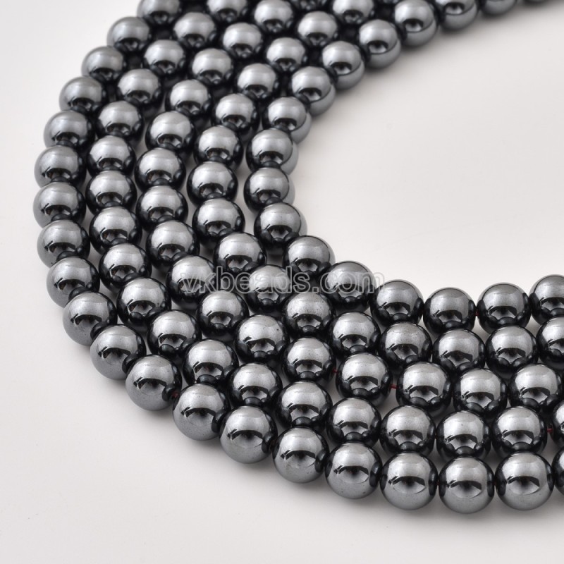 Black Hematite Smooth Round Beads Strands, Approx 2-16mm, 38cm/strand