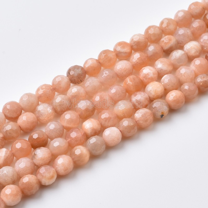 Multicolor Sunstone Faceted Round Beads Strands, 128 Facets, Approx 6-10mm, 38cm/strand