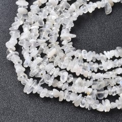 White Moonstone Small Chips Strands, Approx 3x5mm, 80cm/strand
