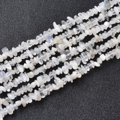 White Moonstone Small Chips Strands, Approx 3x5mm, 80cm/strand