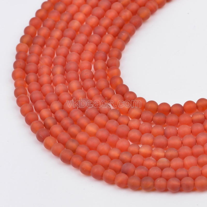 Red Agate Matte Round Beads Strands, Approx 4-16mm, 38cm/strand