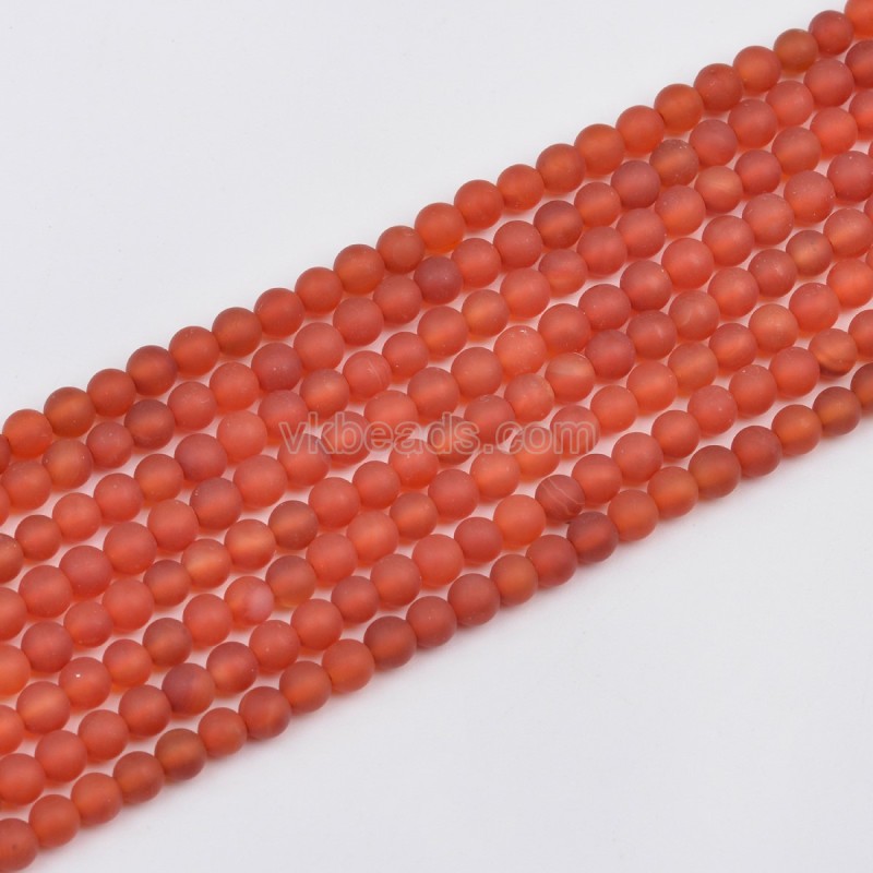 Red Agate Matte Round Beads Strands, Approx 4-16mm, 38cm/strand