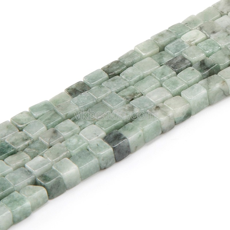 Burmese Jade Cube Beads Strands, Approx 4mm, 38cm/strand