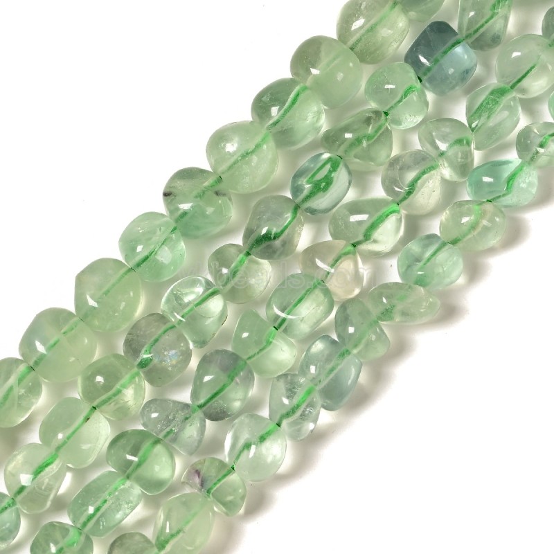 Green Fluorite Smooth Nugget Beads Strands, Approx 8-10mm, 38cm/strand