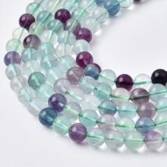 A Grade Multicolor Fluorite Smooth Round Beads Strands, Approx 4-14mm, 38cm/strand