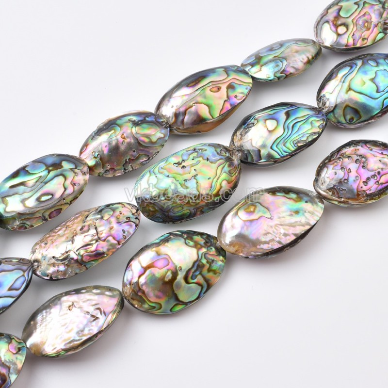 Abalone Small Beads Strands, Approx 18x28mm, 38cm/strand