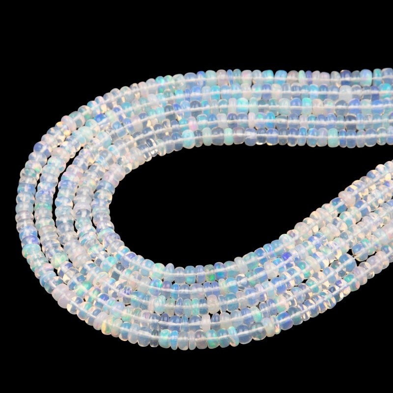 Natural Ethiopian Welo Opal Smooth Rondelle Beads Strands, Approx 2x4mm, 38cm/strand